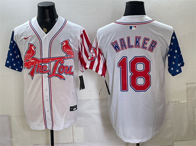 Men's St. Louis Cardinals #18 Jordan Walker 2026 White Independence Day Vapor Premier Limited Stitched Baseball Jersey